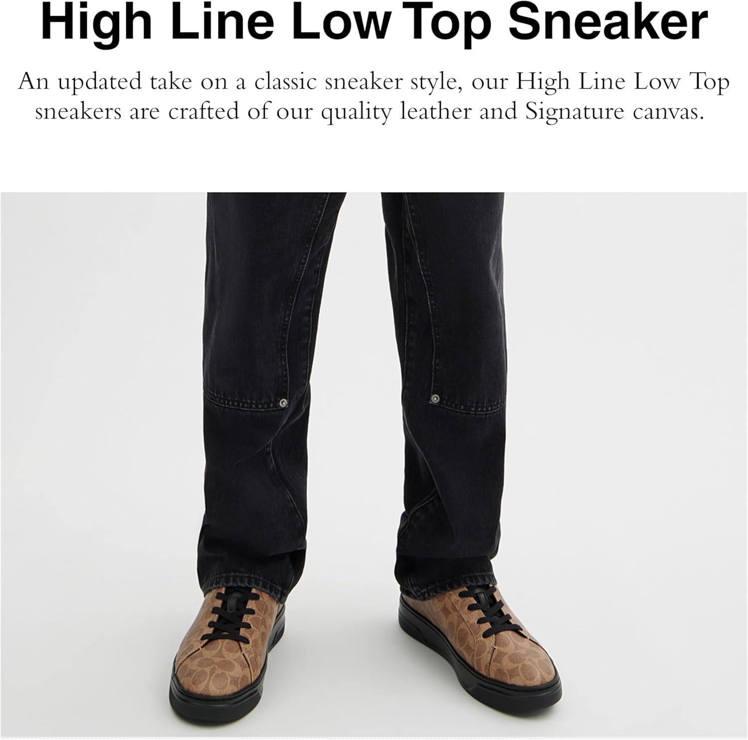 Мужские кроссовки Coach High Line High Top из фирменного канваса, черный/хаки — фото 2