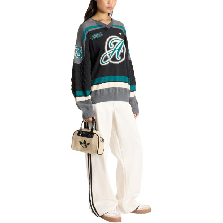 FW25 OS SPORTS JERSEY свитер женский Adidas Originals, черный/темно-серый — фото 4
