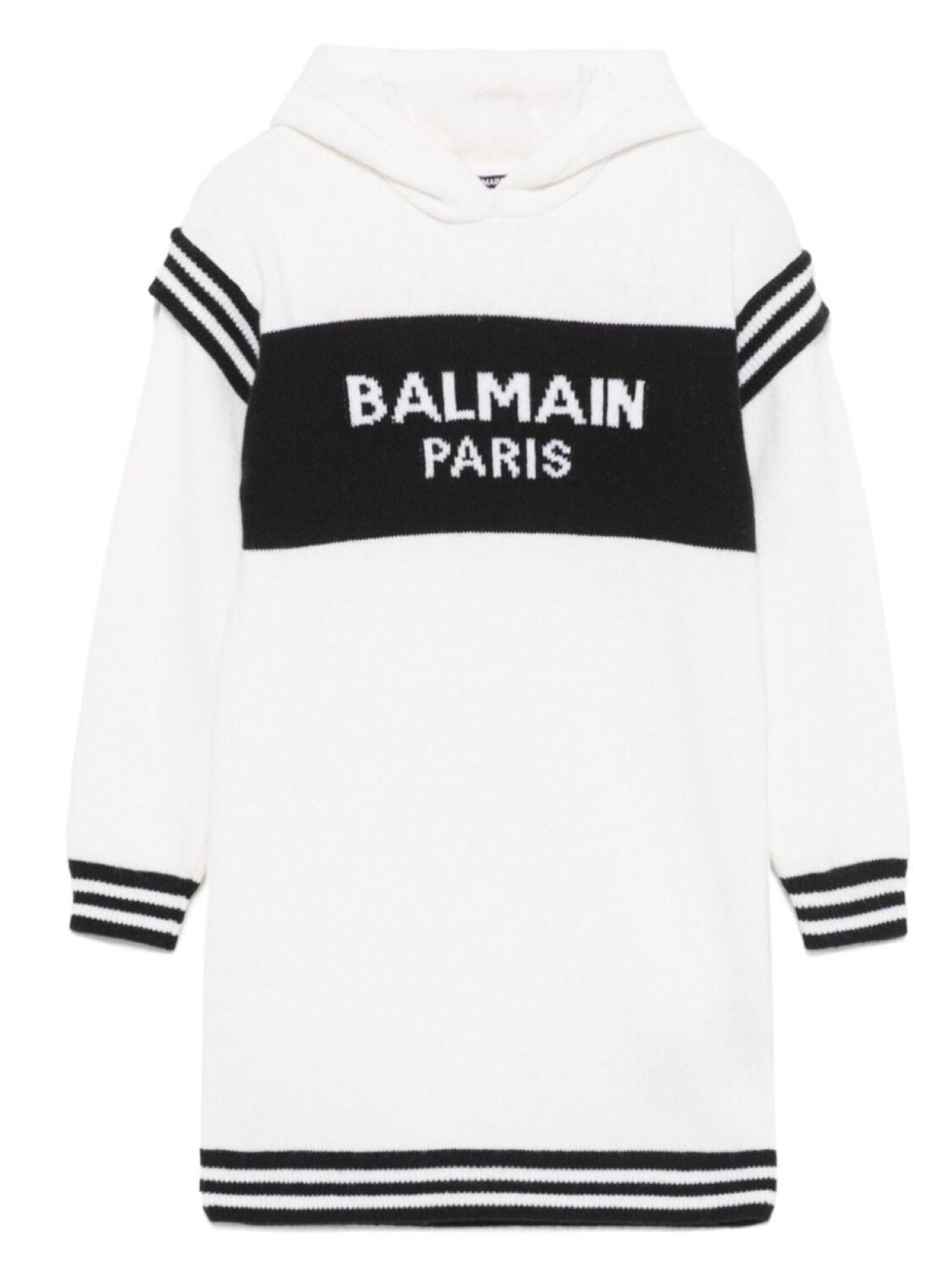 

Платье с логотипом-интарсией Balmain Kids, нейтральный цвет
