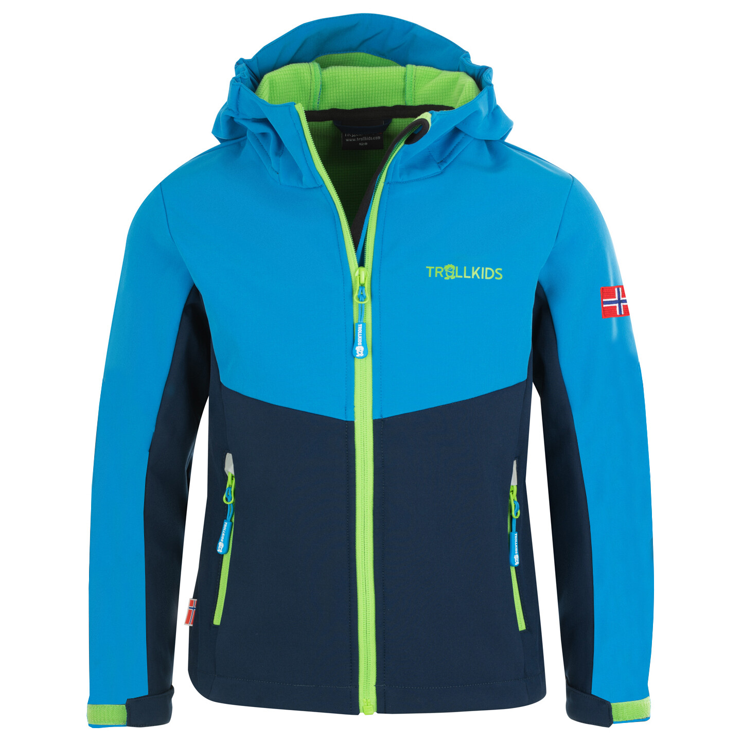 

Куртка из софтшелла Trollkids Kid's Kristiansand, цвет Navy/Medium Blue/Green