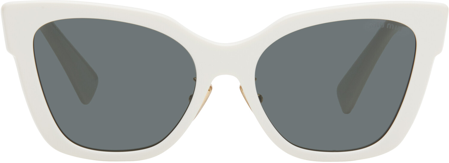 

Солнцезащитные очки «кошачий глаз» из ацетата Miu Miu Eyewear, белый