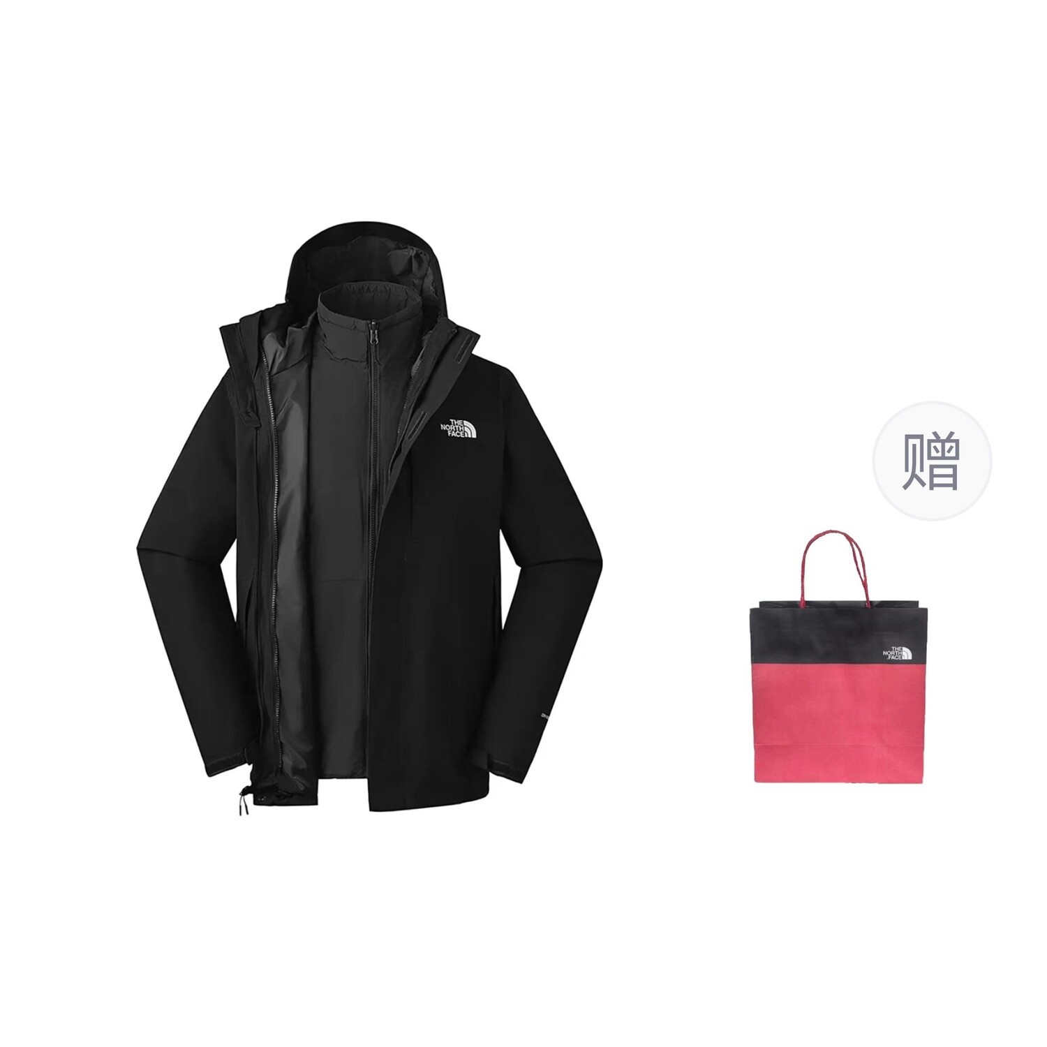 

Куртка мужская черный подарочная сумка The North Face