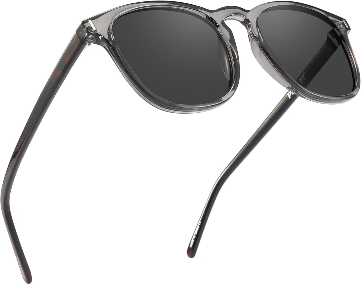 

Солнцезащитные очки размера XXL (очень большие), 159 мм, поляризованные, квадратной и круглой формы, для больших широких голов, мужские, с защитой UV400 PRIVEL, Glossy Transparent Grey + Tortoise Arm | Polarized Grey