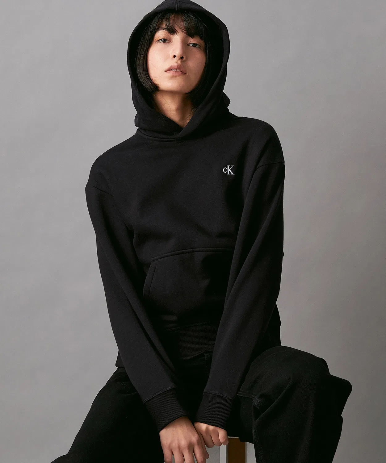 Парка с логотипом Calvin Klein Jeans, чёрная