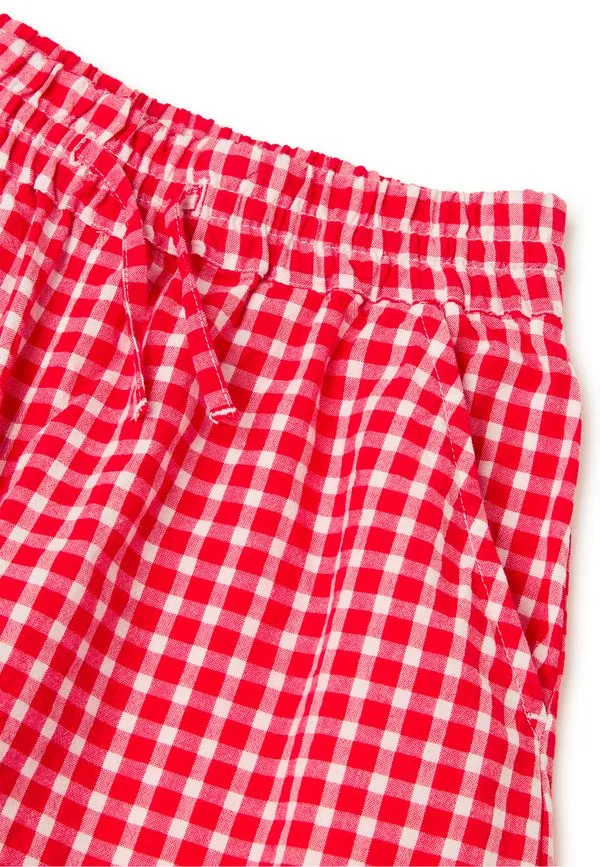 Широкие клетчатые брюки United Colors Of Benetton, Red White — фото 3