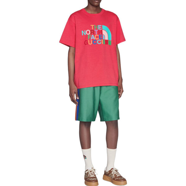 Футболка Gucci x The North Face Cotton T-Shirt 'Pink', розовая — фото 2