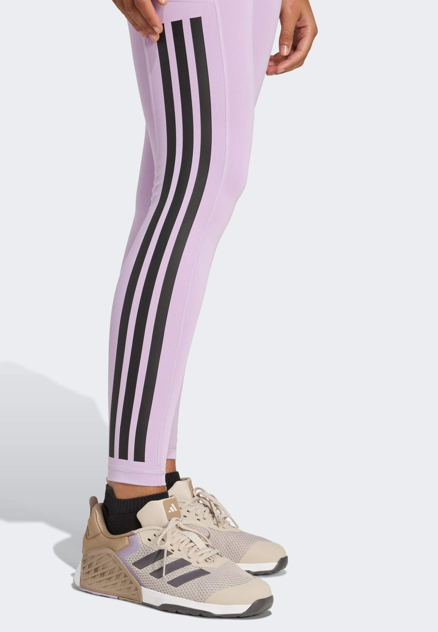 Леггинсы Adidas Performance OPTIME 3-STRIPES FULL LENGTH, Powder Plum/Lilac — фото 4