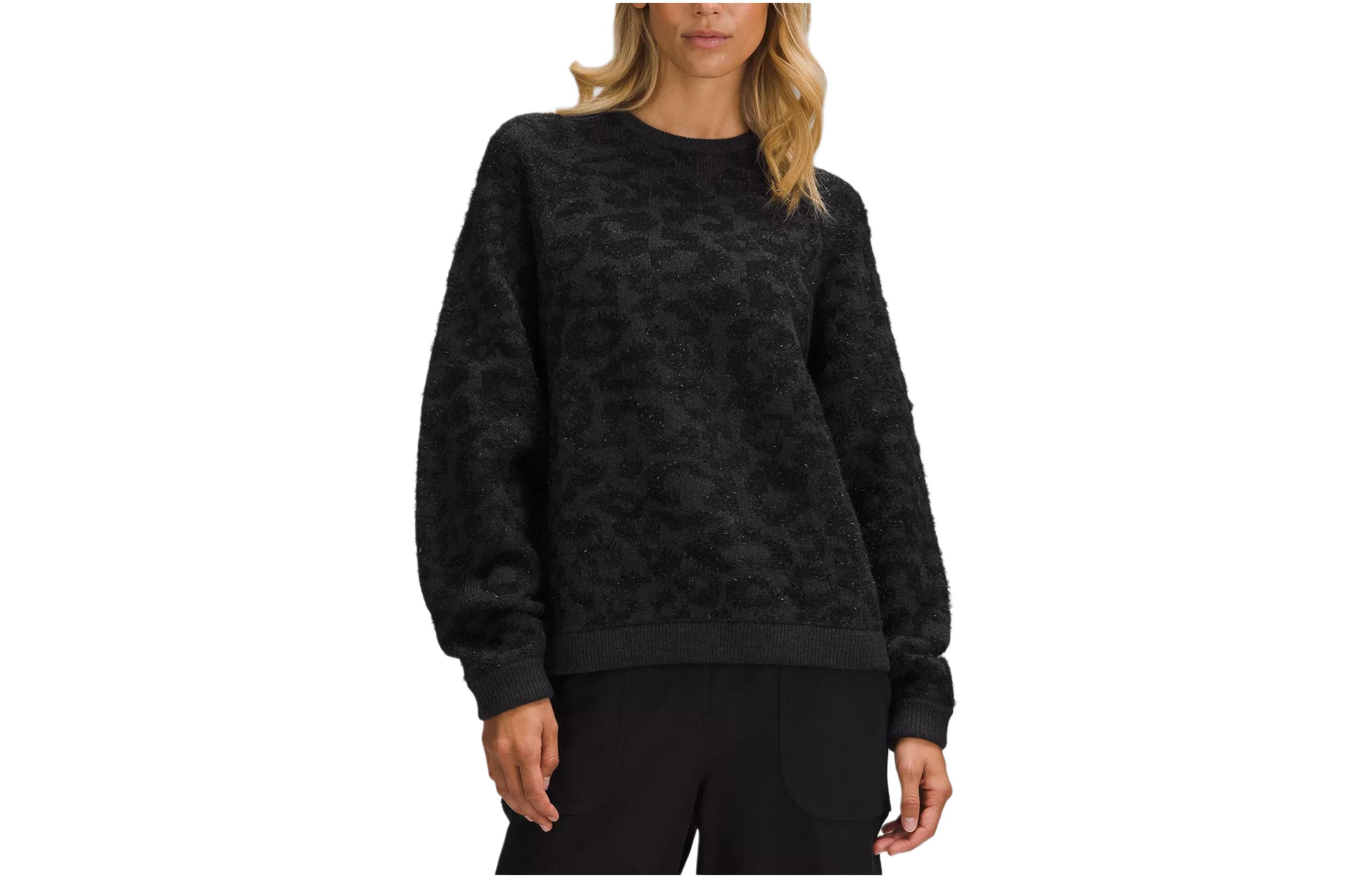 

Свитер женские Lululemon, Knitted Fabric Leopard Print Graphite Gray Black
