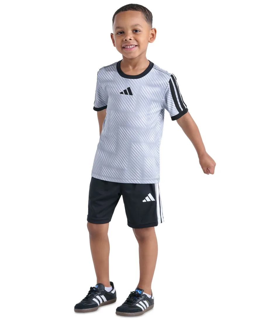 Детский комплект из футболки и шорт с принтом (2T-7), размер 2T Adidas, черный/синий — фото 2