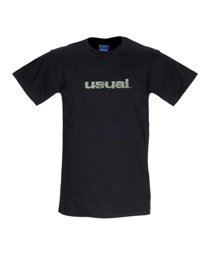 

Черная футболка с круглым вырезом, хлопок, с принтом. Usual, черный