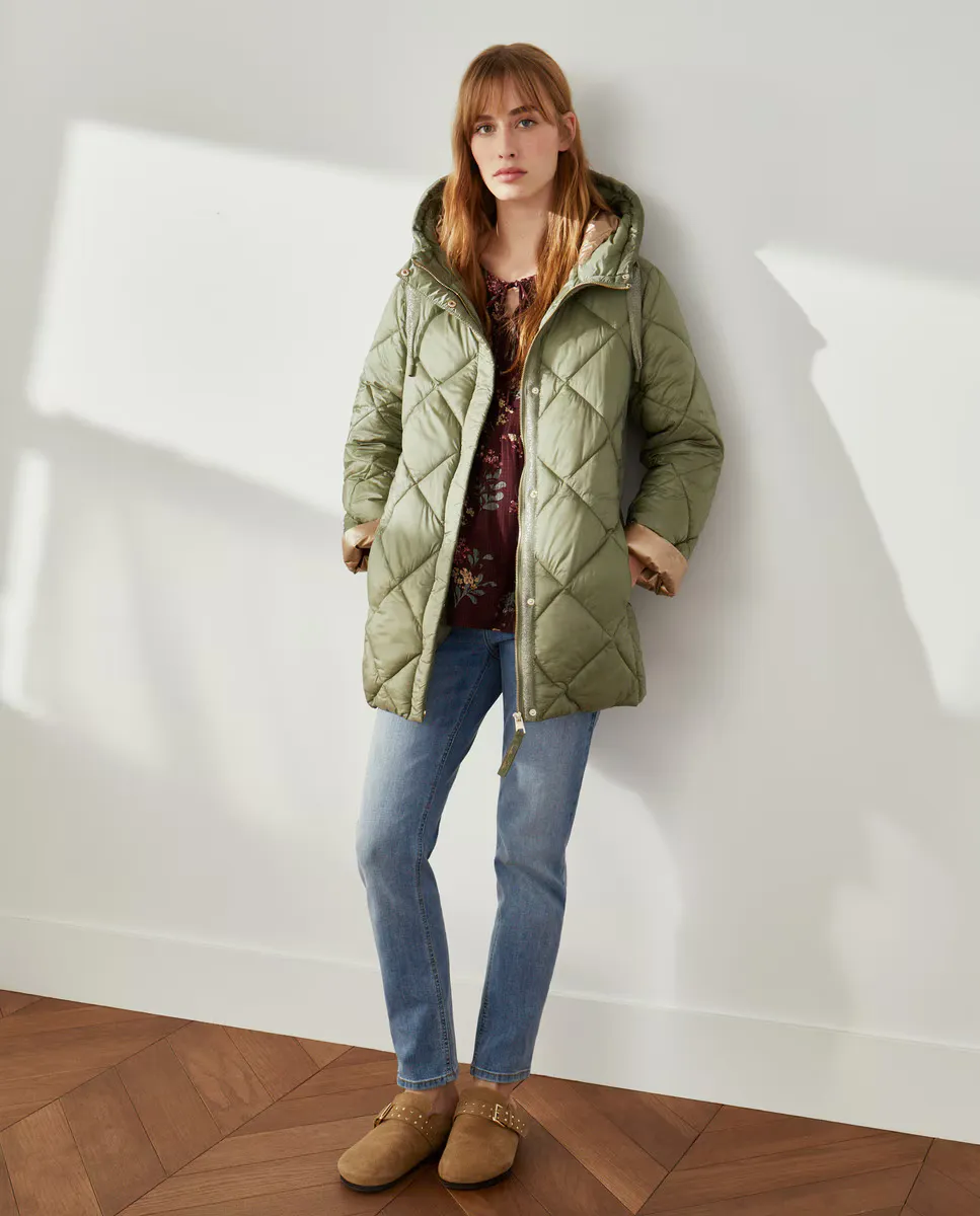 

Длинный женский легкий пуховик Southern Cotton, флуоресцентный зеленый