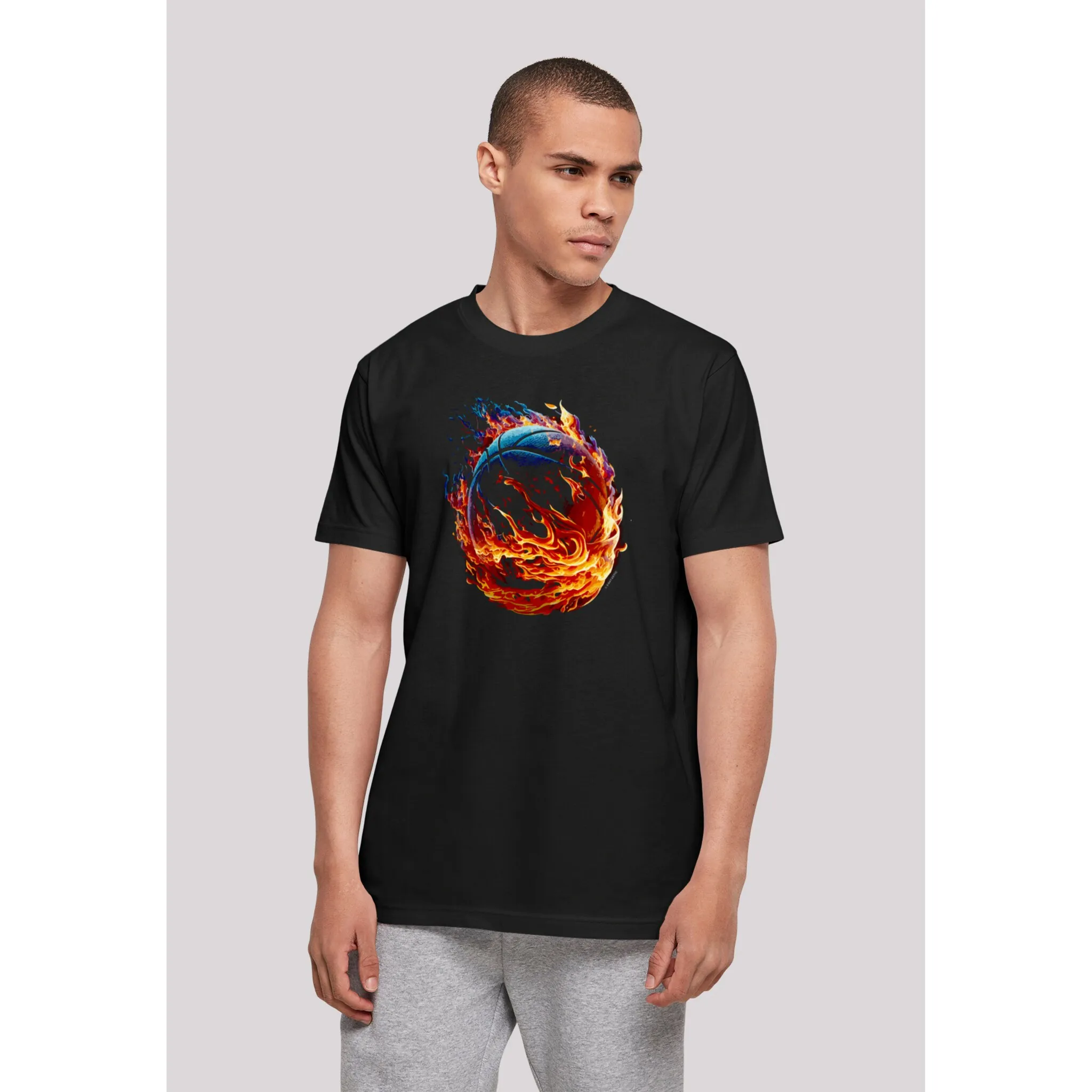 

F4NT4STIC Футболка "Basketball On Fire Sport UNISEX", принт, черный