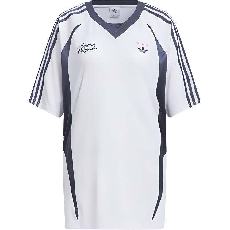 

Женская дышащая модная футболка 'Blue/White' Adidas Originals, синий/белый