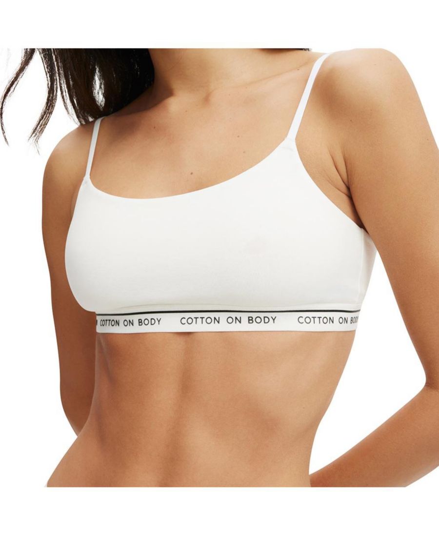

Женский хлопковый бюстгальтер-топ с вырезом-лодочкой, фирменный брендовый COTTON ON, White