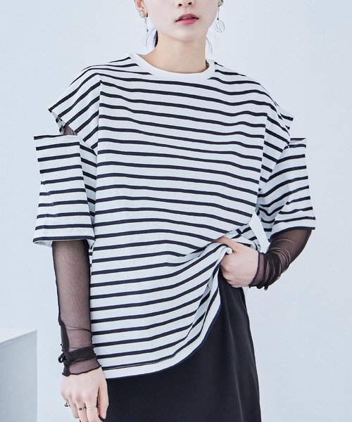 

Футболка с вырезом по краю, оверсайз, бренд Fashion Letter, черный