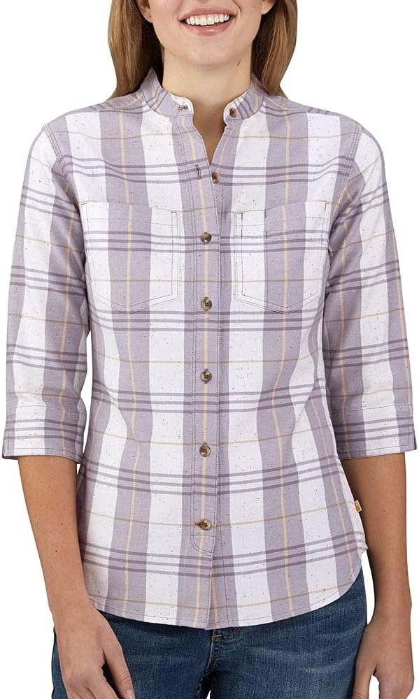 

Carhartt женская рубашка в клетку с укороченным рукавом Relaxed Fit, Gull Gray
