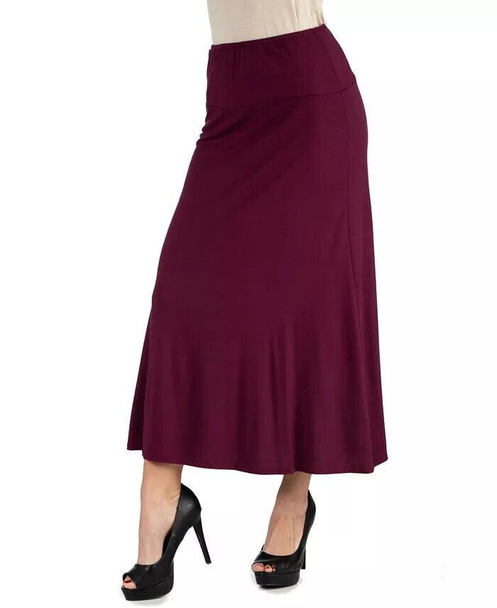 

Женская однотонная макси-юбка с эластичной талией 24seven Comfort Apparel, фиолетовый