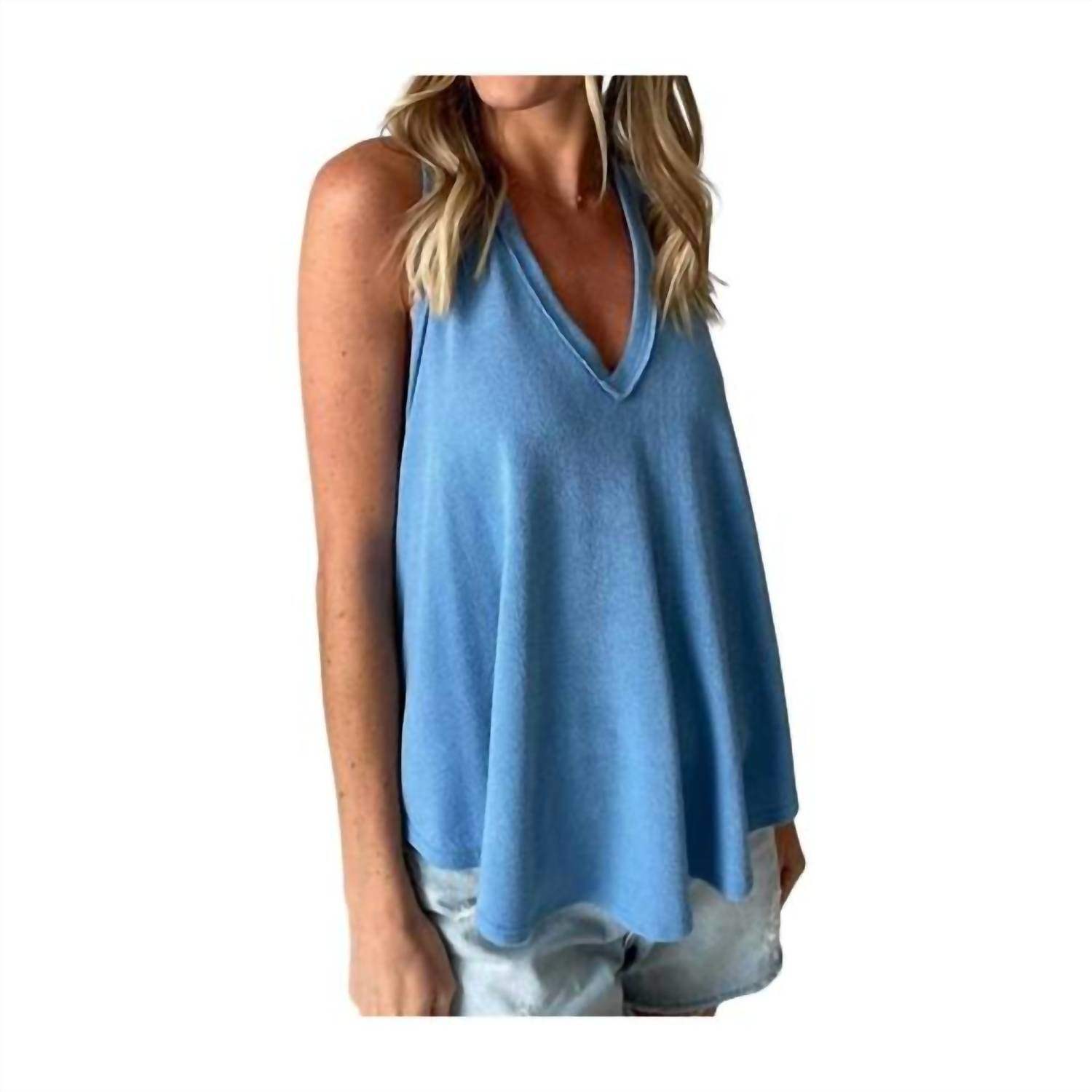 

Топ Delilah Crepe Hacci в кристально-голубом цвете SIX/FIFTY