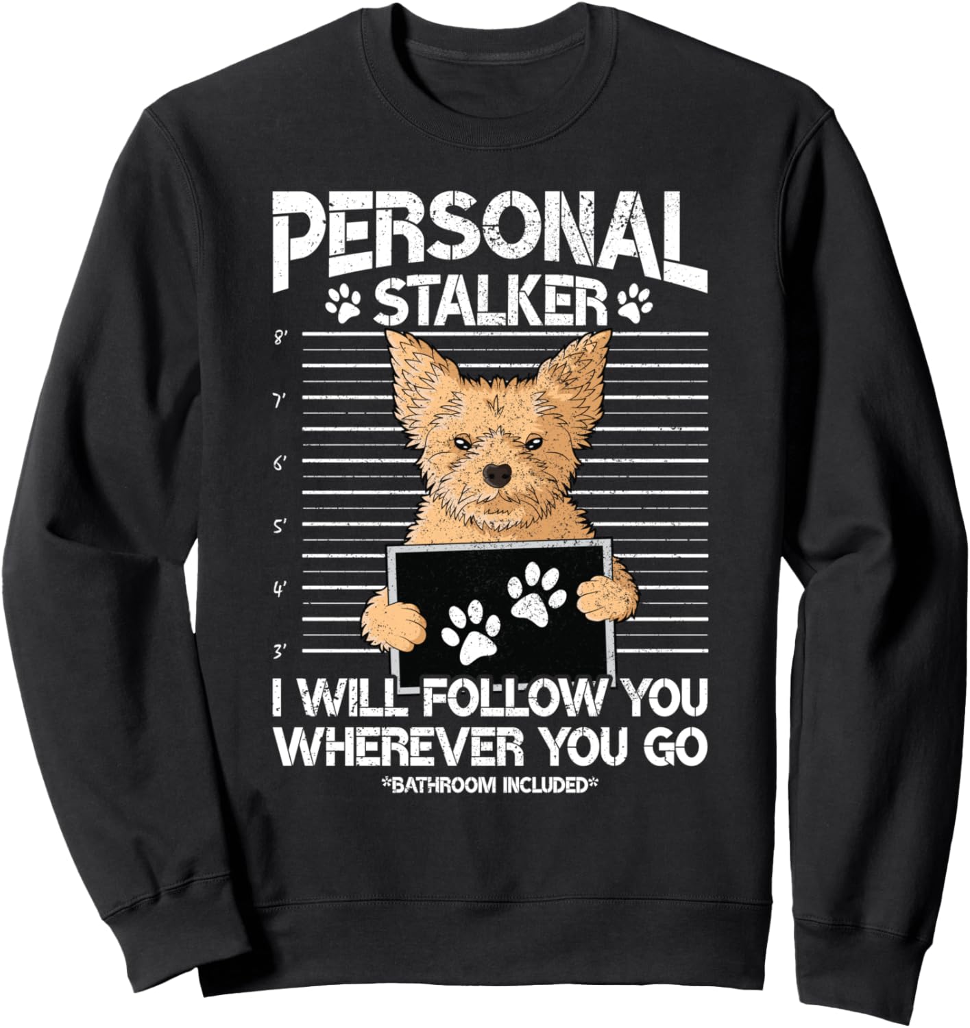 

Толстовка с изображением йоркширского терьера и надписью «Виновная собака» Bad Dog Mug Shot Yorkshire Terrier, черный