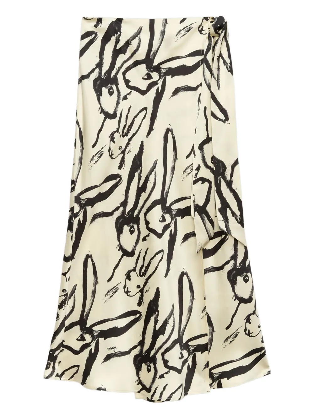 

Юбка-обертка с принтом кролика Msgm, нейтральный