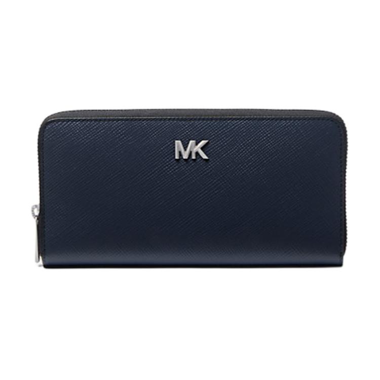 

MICHAEL KORS Кожаный бумажник Хадсон Кау Трампетс мужской морской синий