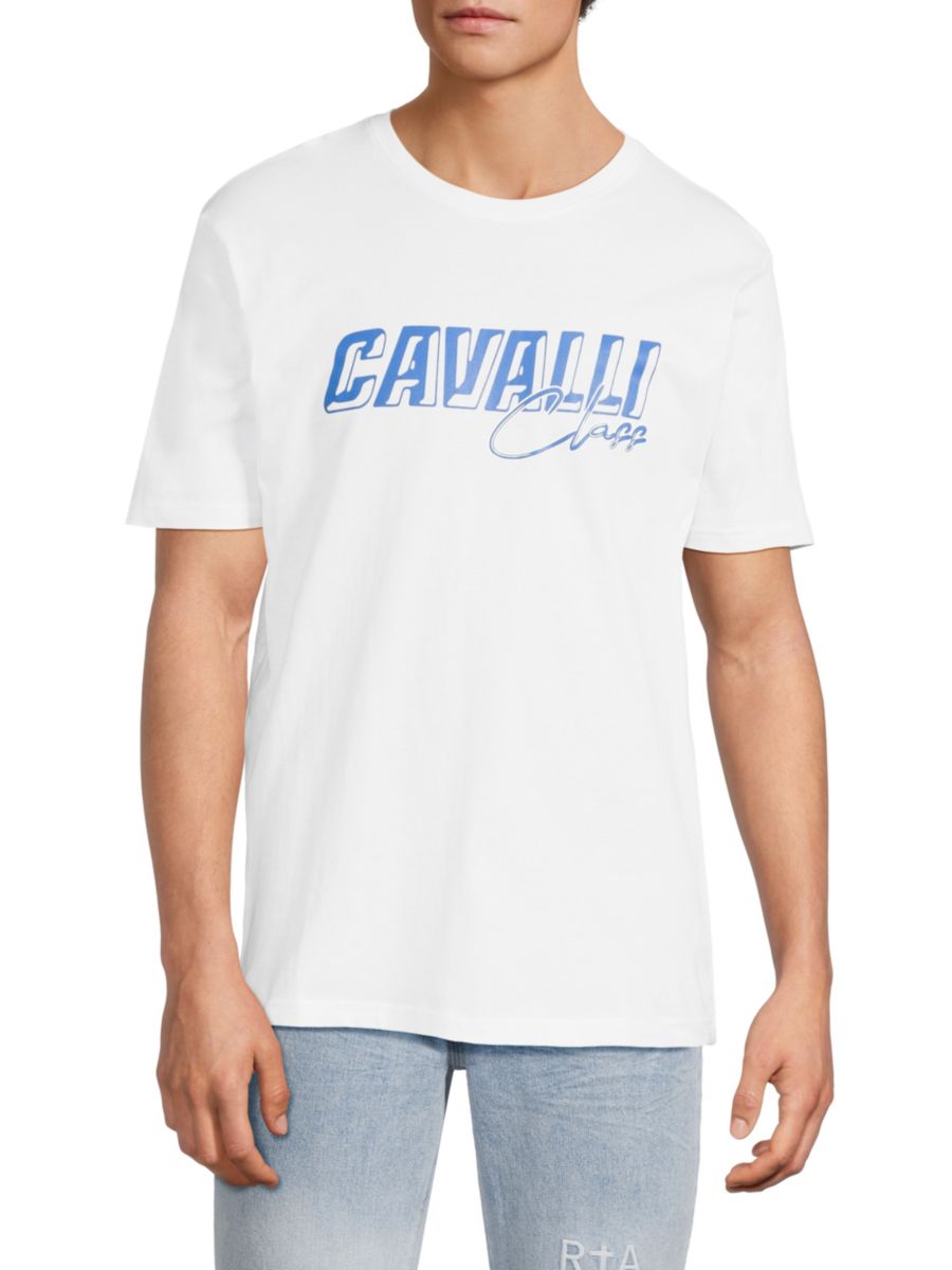 

Футболка с короткими рукавами и графическим логотипом Cavalli Class by Roberto Cavalli, белый