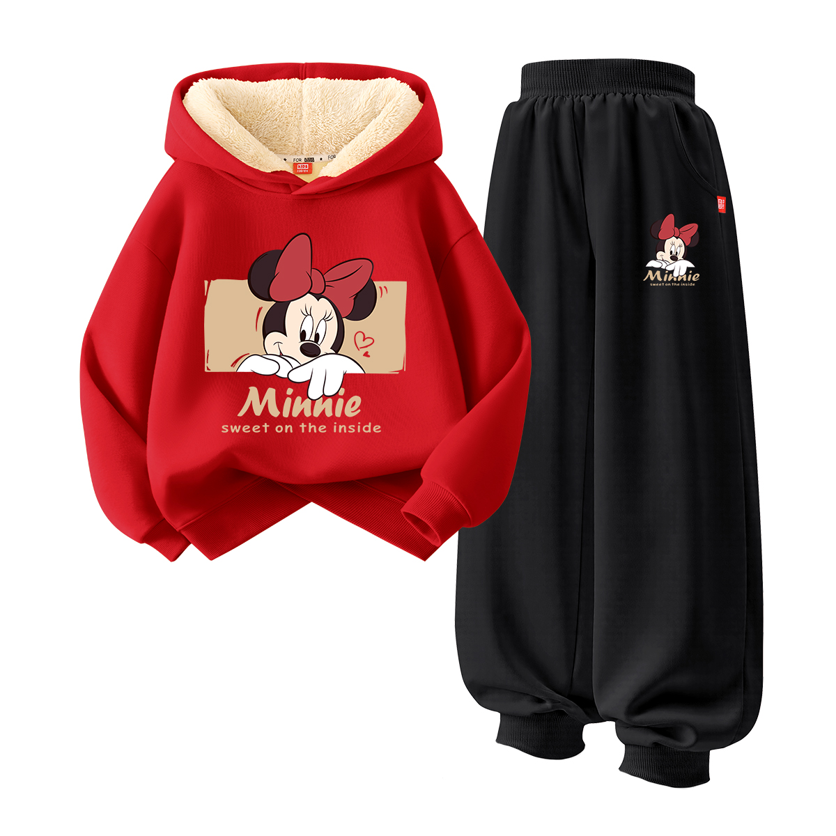 Детская повседневная спортивная одежда Disney, [thickened and fleece-lined]dudu hide красный+dudu hide k серый — фото 3