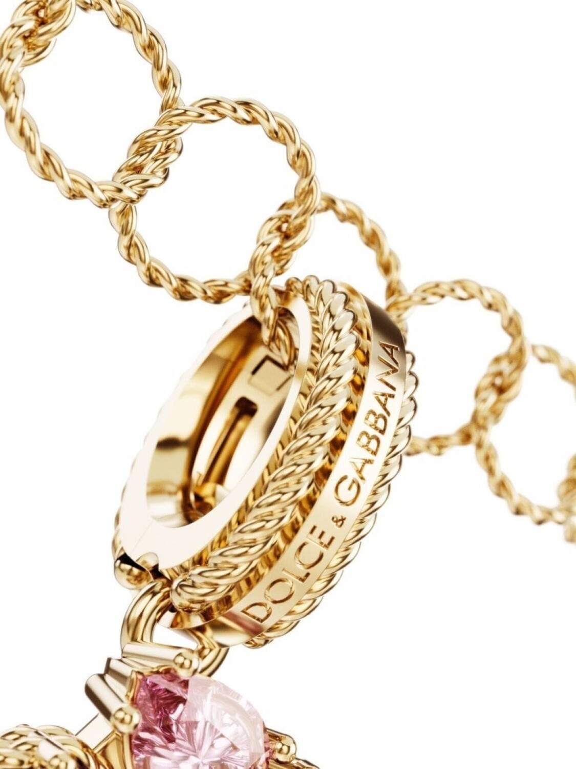 Подвеска из желтого золота с камнями Dolce & Gabbana, золотой — фото 2