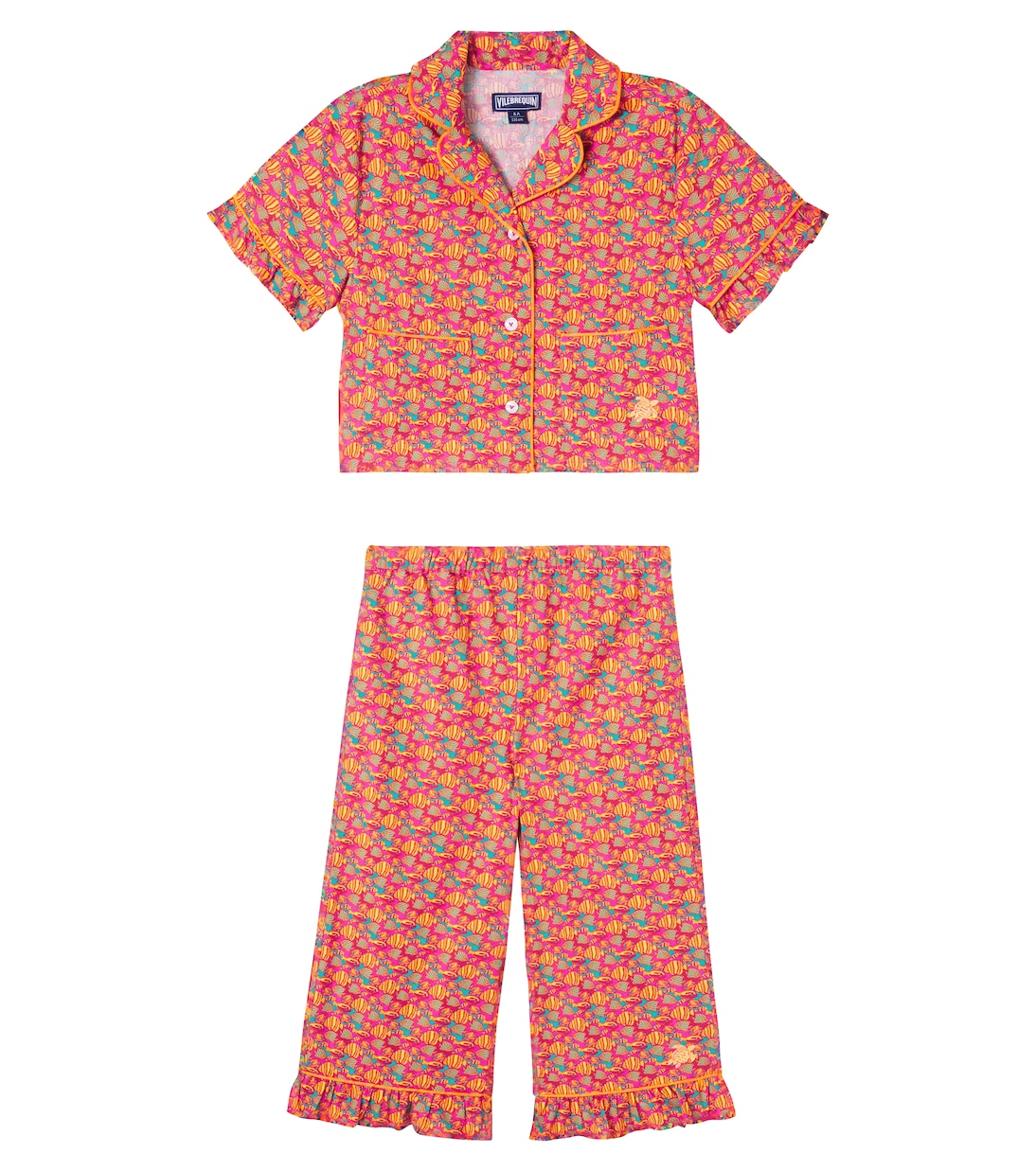 

Комплект из хлопковой рубашки и брюк с принтом Gyjama Vilebrequin Kids, Bougainviller
