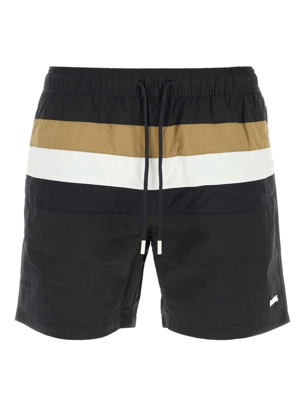 

Полосатые плавательные шорты из нейлона BOSS, черный