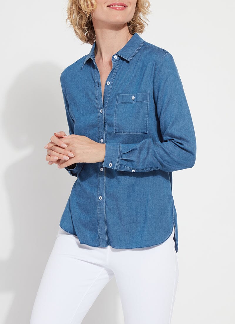 

Рубашка Drew Stretch Chambray Lysse, цвет mid wash