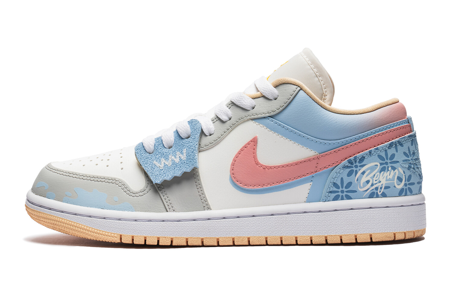 

Кроссовки Air Jordan 1 Vintage Basketball Shoes Women's Low-top Off-white, голубой, Синий, Кроссовки Air Jordan 1 Vintage Basketball Shoes Women's Low-top Off-white, голубой