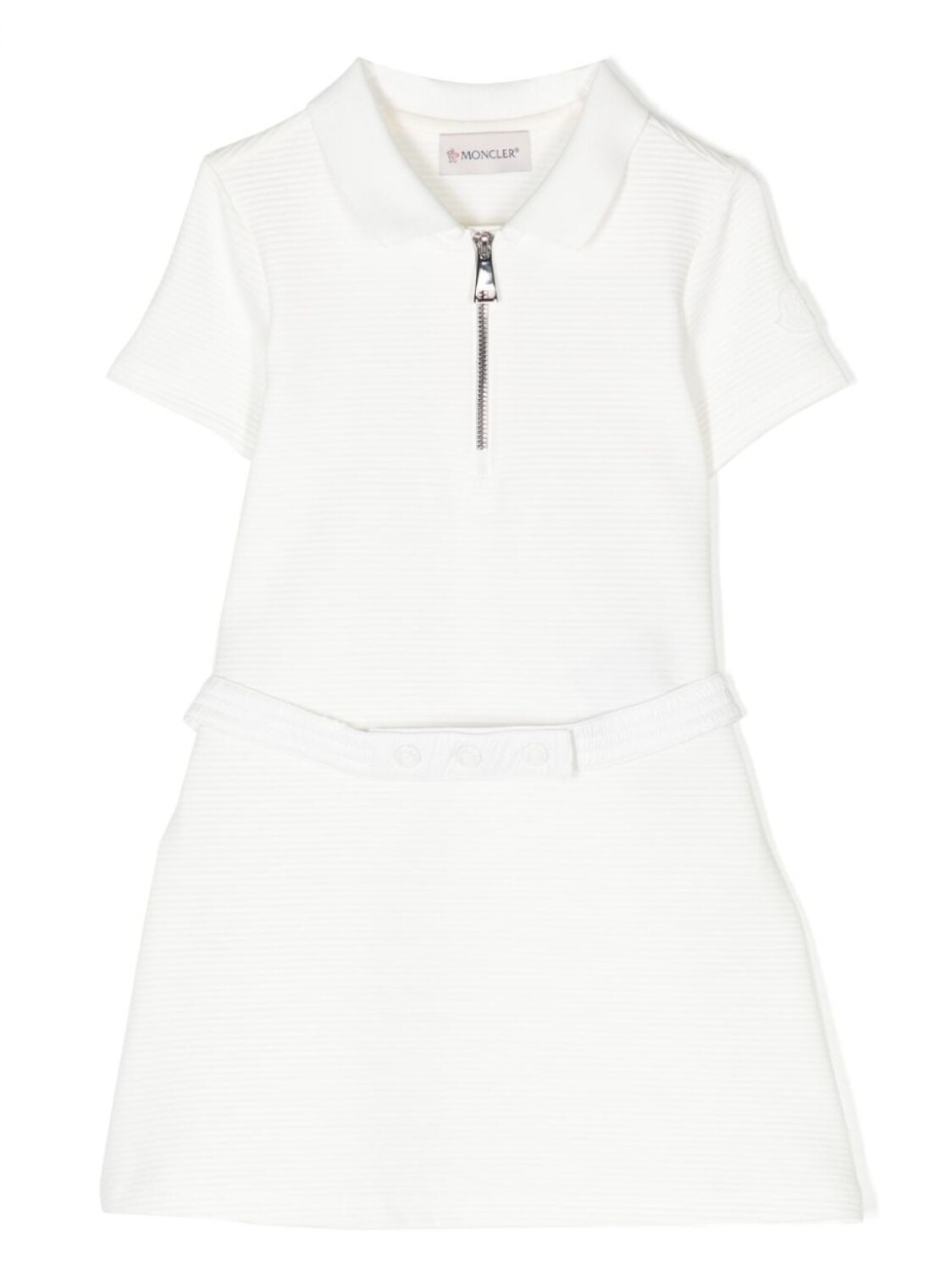 

Moncler Enfant платье с короткими рукавами и поясом, белый