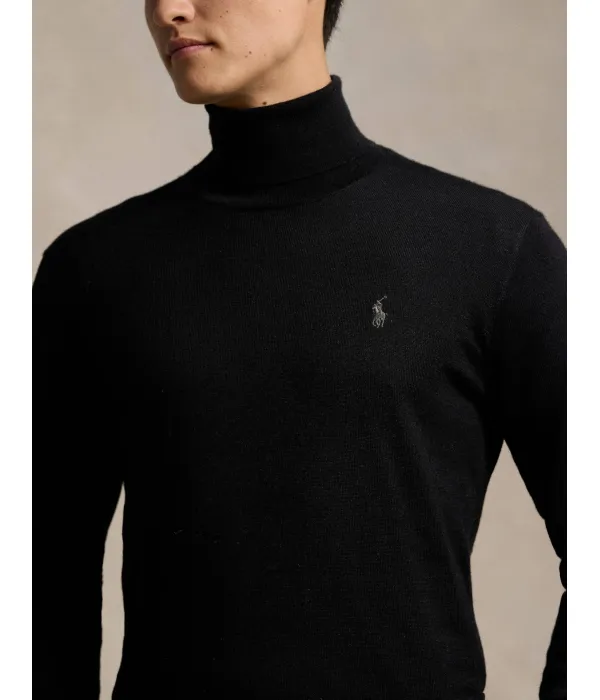 Шерстяная водолазка Regular fit Polo Ralph Lauren, черный — фото 4