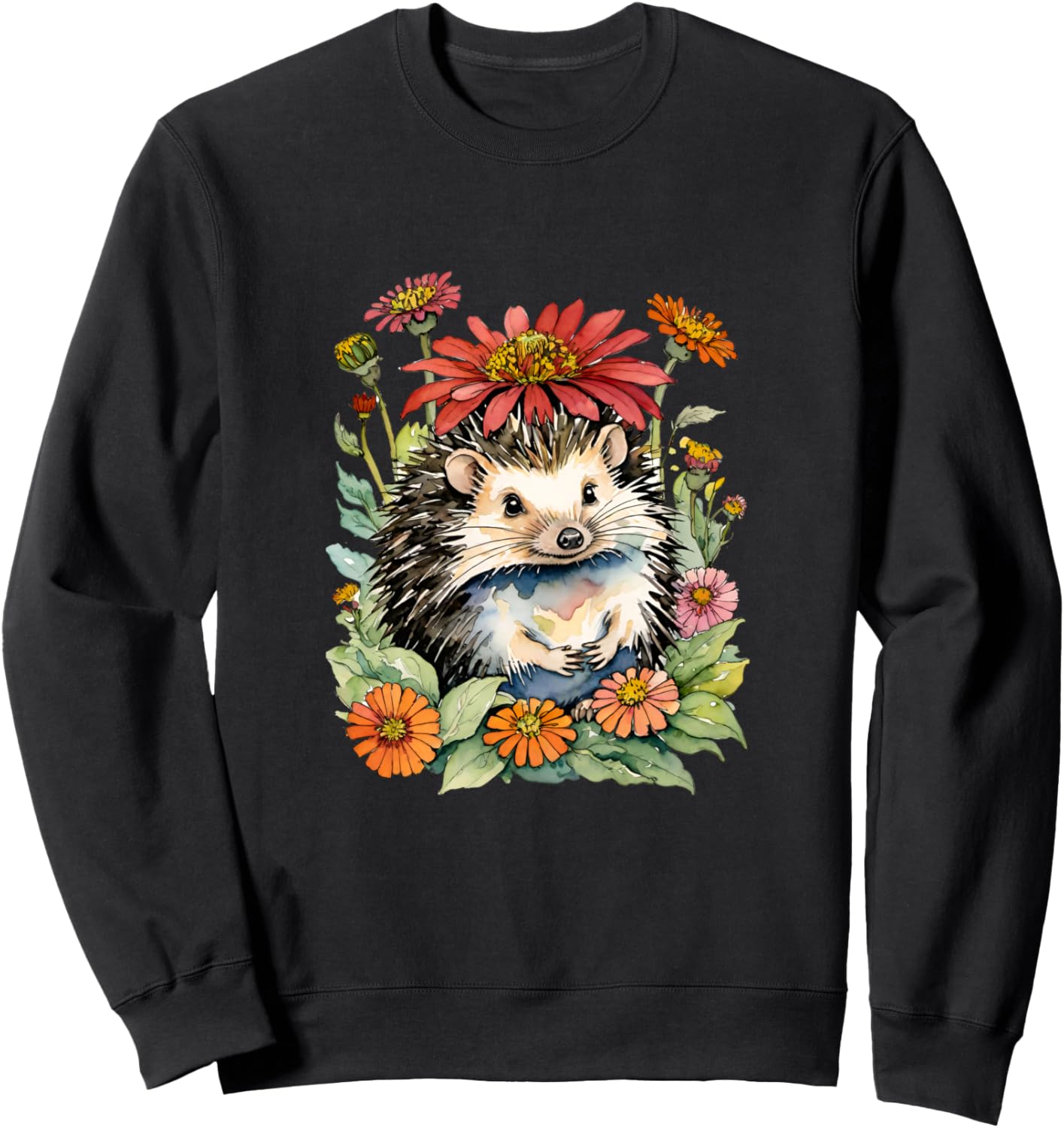 

Толстовка с изображением сада из ежей и цинний Bird Teez 4 Us, черный