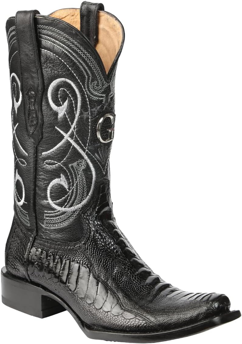 

Мужские ковбойские сапоги El General из экзотической кожи страуса, черные Generic