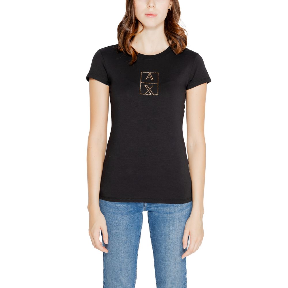 

Черные хлопковые топ и футболка Armani Exchange