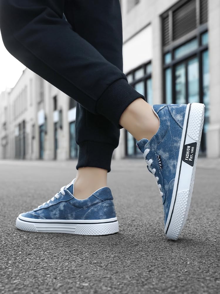 Кроссовки Men's Canvas Casual Shoes - All-Season Comfort with Non-Slip, Durable Soles for Skate-Inspired Style Spkfhd, синий — фото 3