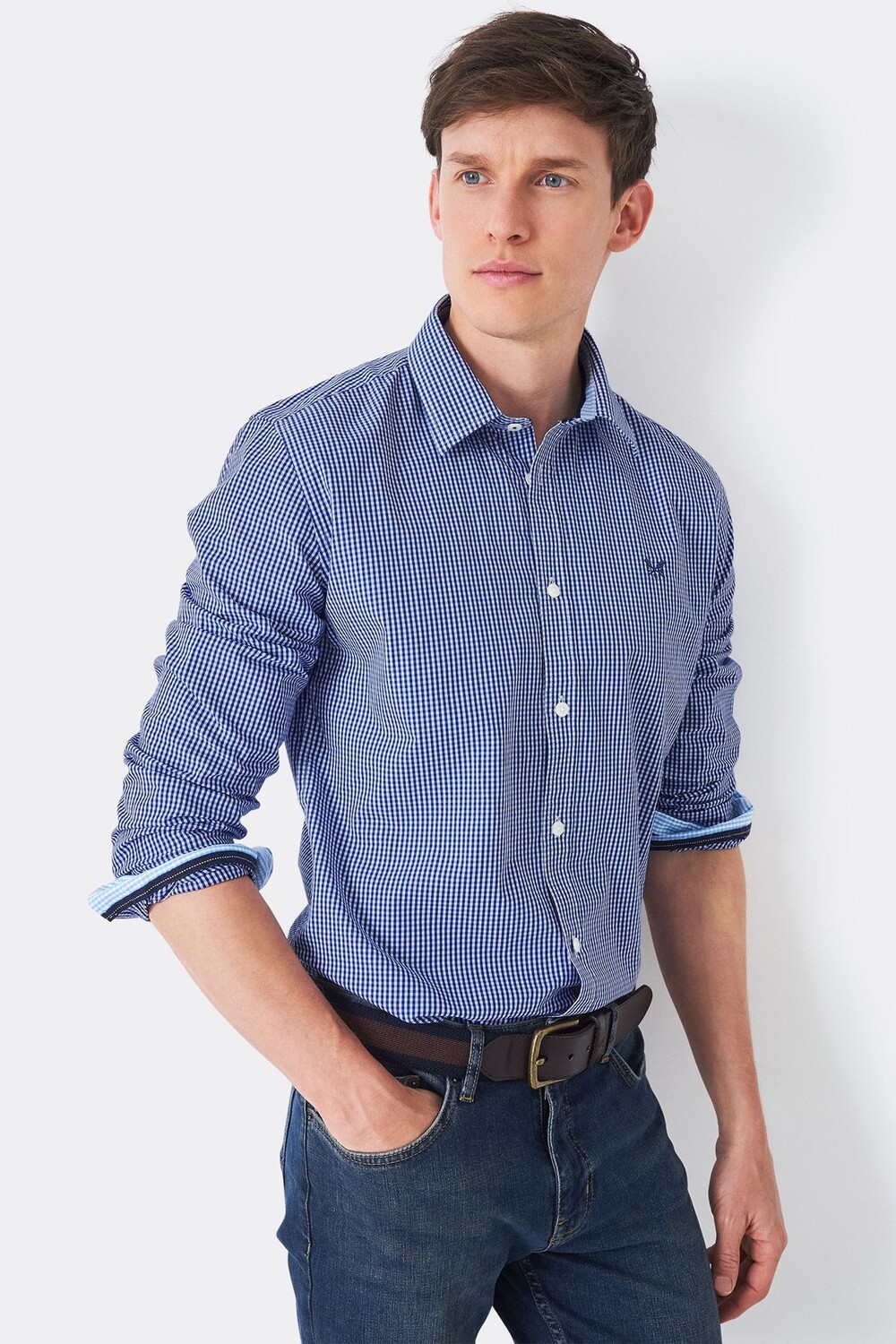 

Хлопковая рубашка Crew Clothing Company, синий