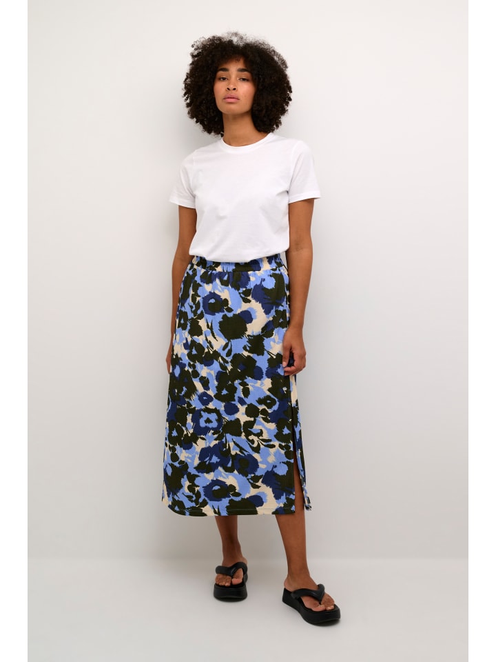 

Юбка длиной до колена Kaffe, цвет blue_blurry flower print