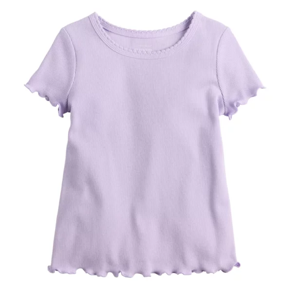 

Футболка с салатовым краем в рубчик для девочек 4–12 лет Jumping Beans, цвет monica purple