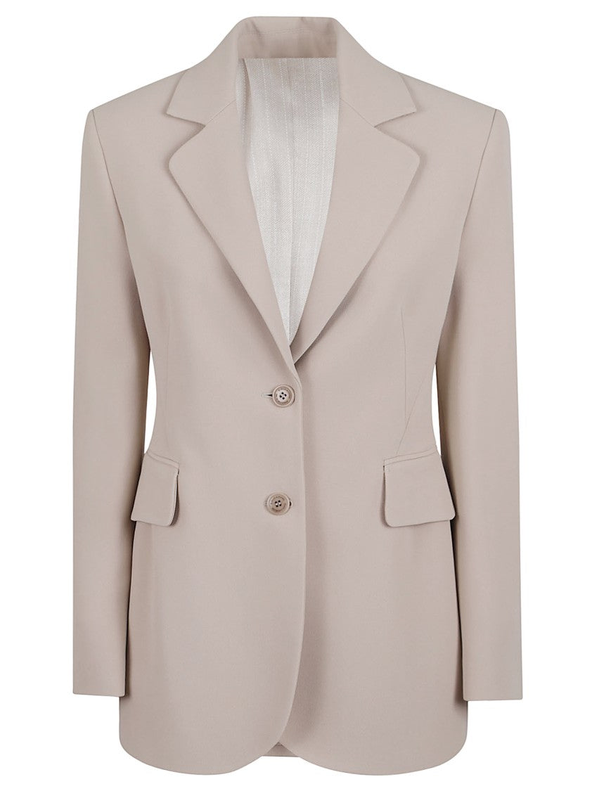 

Приталенный вискозный однобортный пиджак Ermanno Scervino, Neutrals