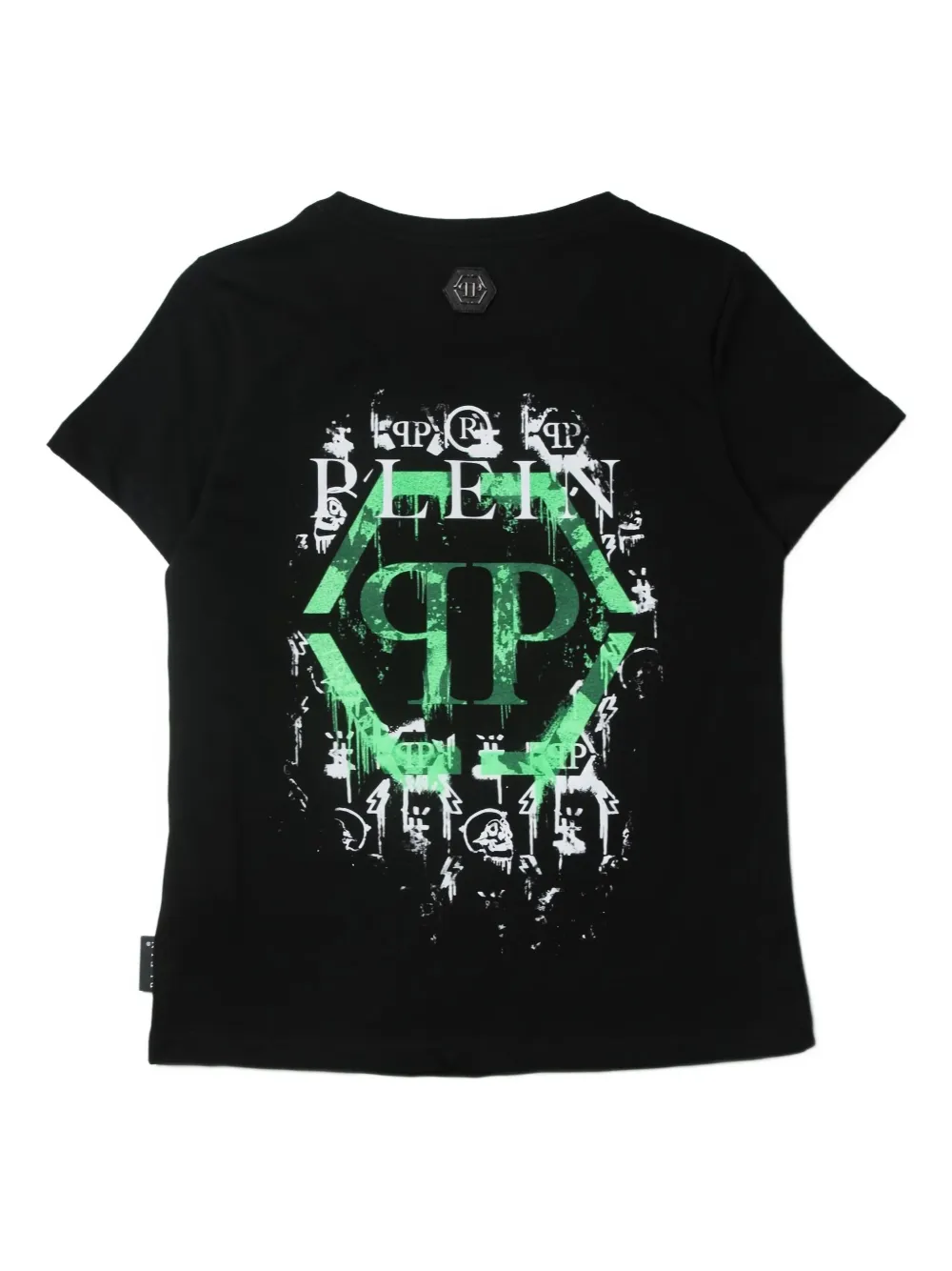 Футболка с изображением черепа Philipp Plein Junior, черный — фото 2