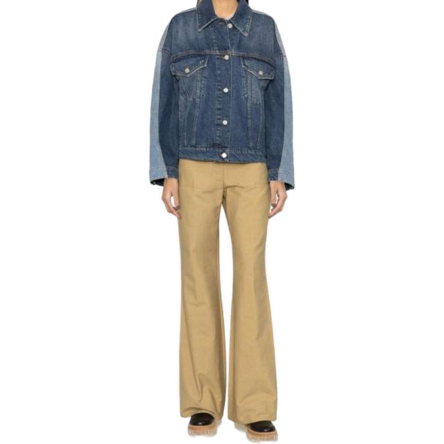 Stella McCartney Джинсовая куртка с пэчворком и пуговицами, Denim Blue — фото 4