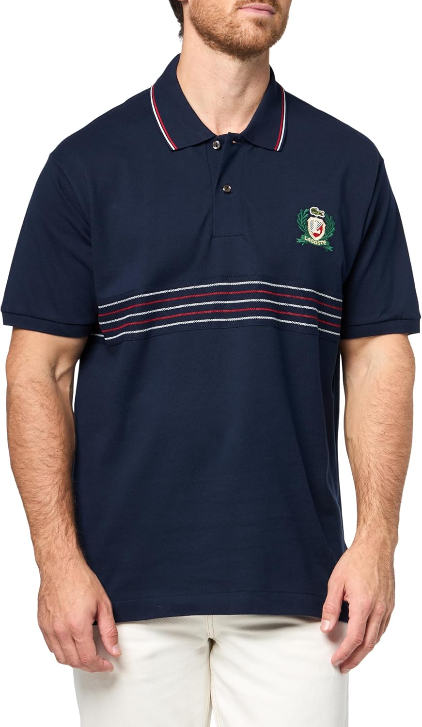 

Lacoste мужская классическая футболка-поло в полоску, произведенная во Франции, Navy Blue, Синий, Lacoste мужская классическая футболка-поло в полоску, произведенная во Франции, Navy Blue