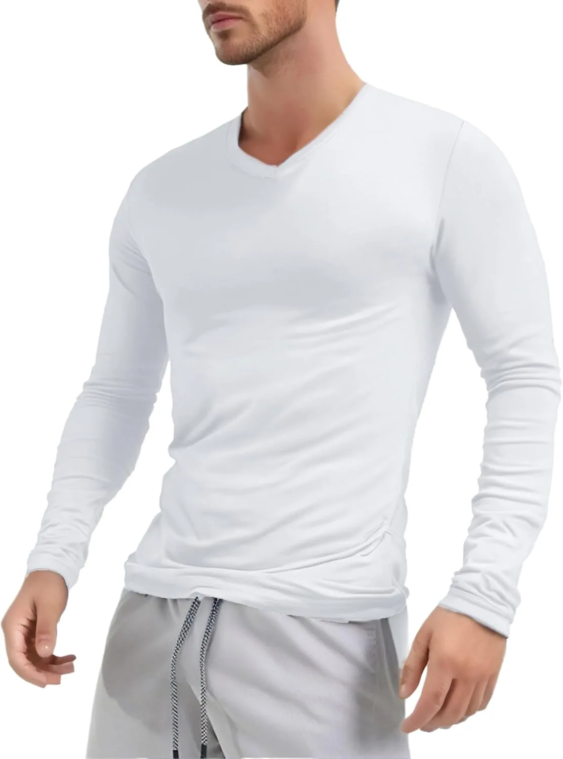 

Мужская футболка V-образным вырезом с длинным рукавом Vxuxlje