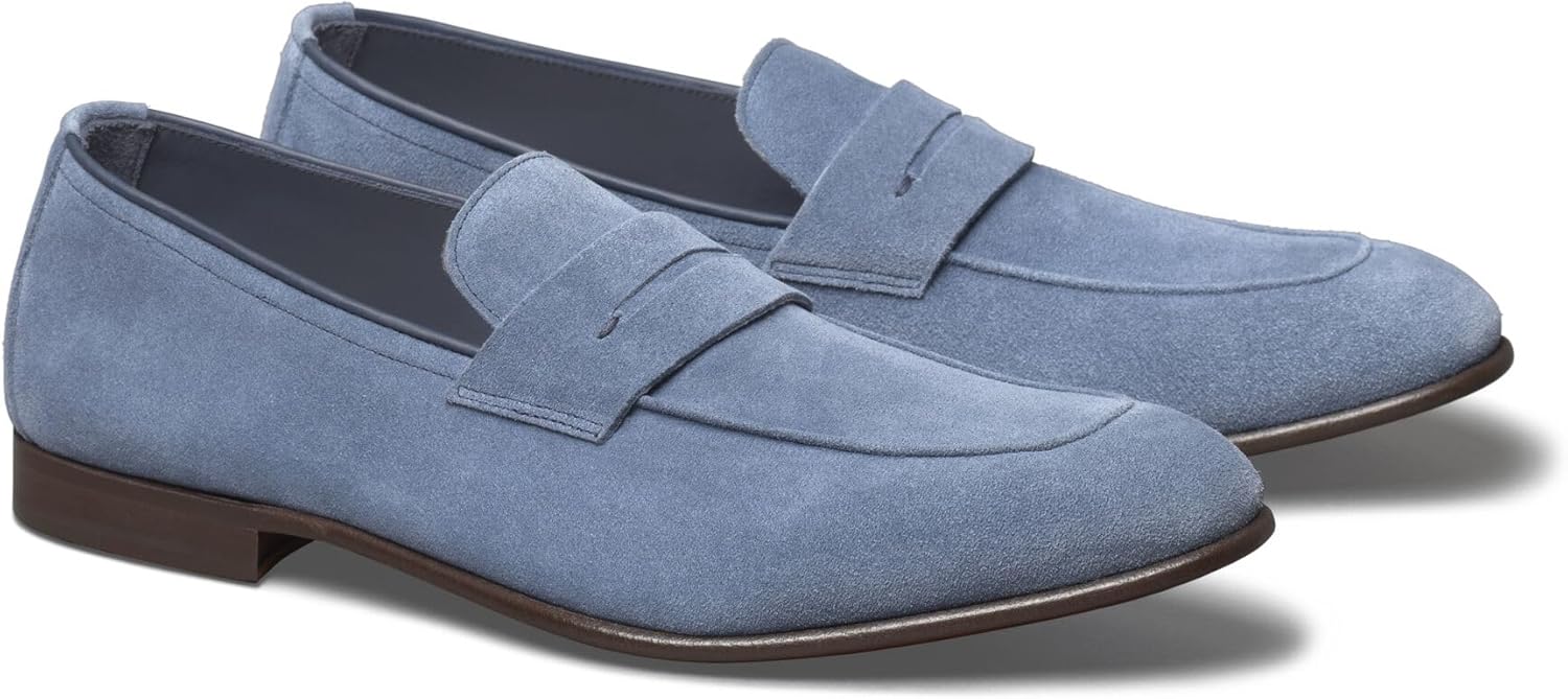 Туфли-лоферы Johnston Murphy Taylor Penny для повседневной и деловой носки с отделкой слип-он Johnston & Murphy, Denim Italian Suede — фото 4