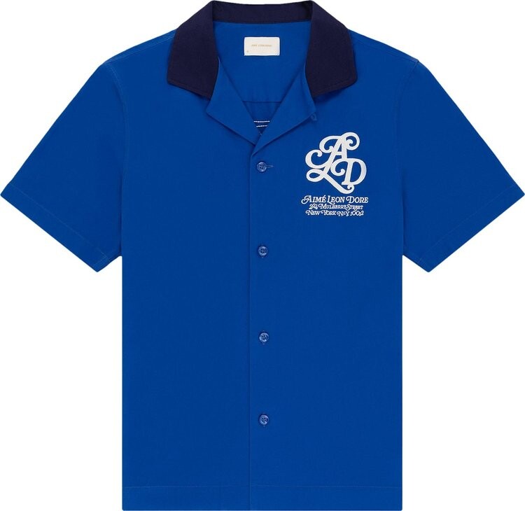 

Рубашка Aimé Leon Dore Monogram Bowling 'Classic Blue', синий