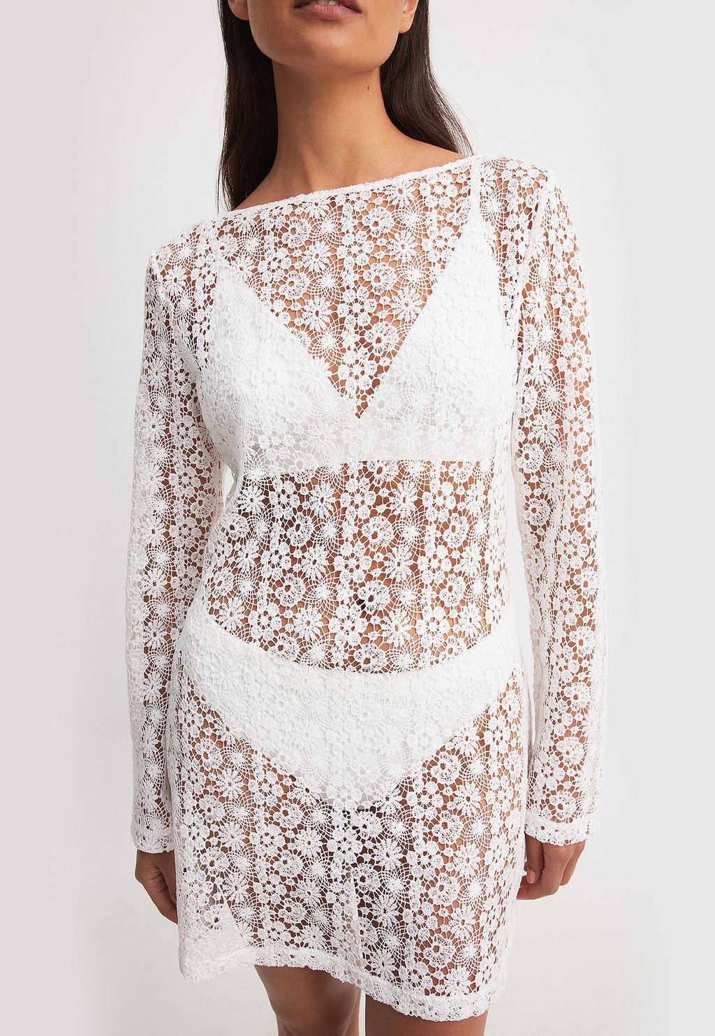 

Повседневное платье WIDE SLEEVE MINI NA-KD, белый