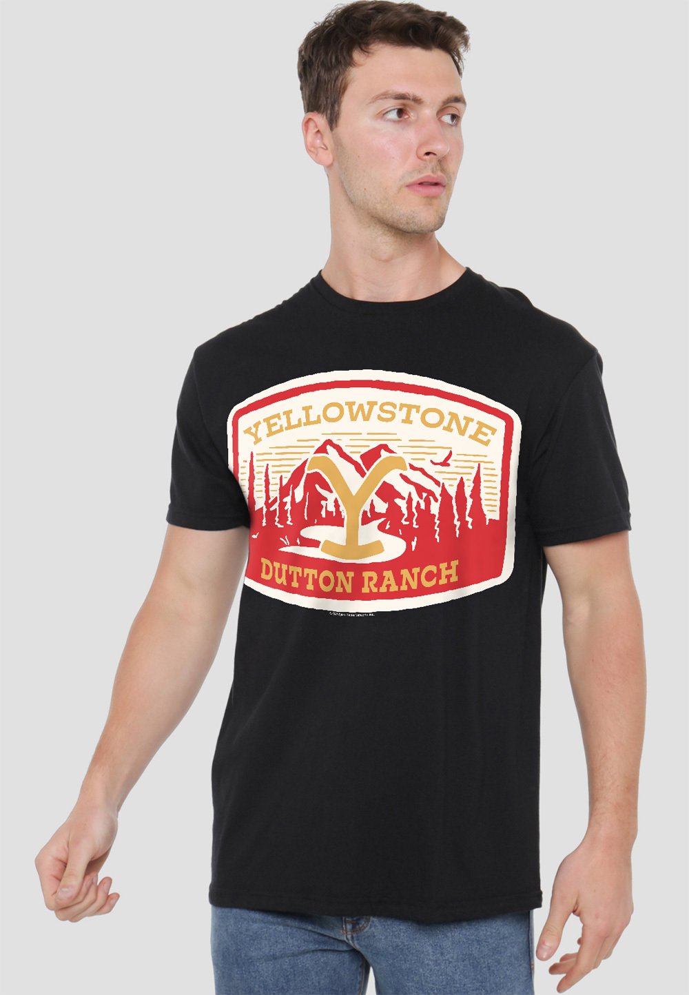 

Футболка с принтом DUTTON RANCH WITH MOUNTAINS Cotton Soul, черный